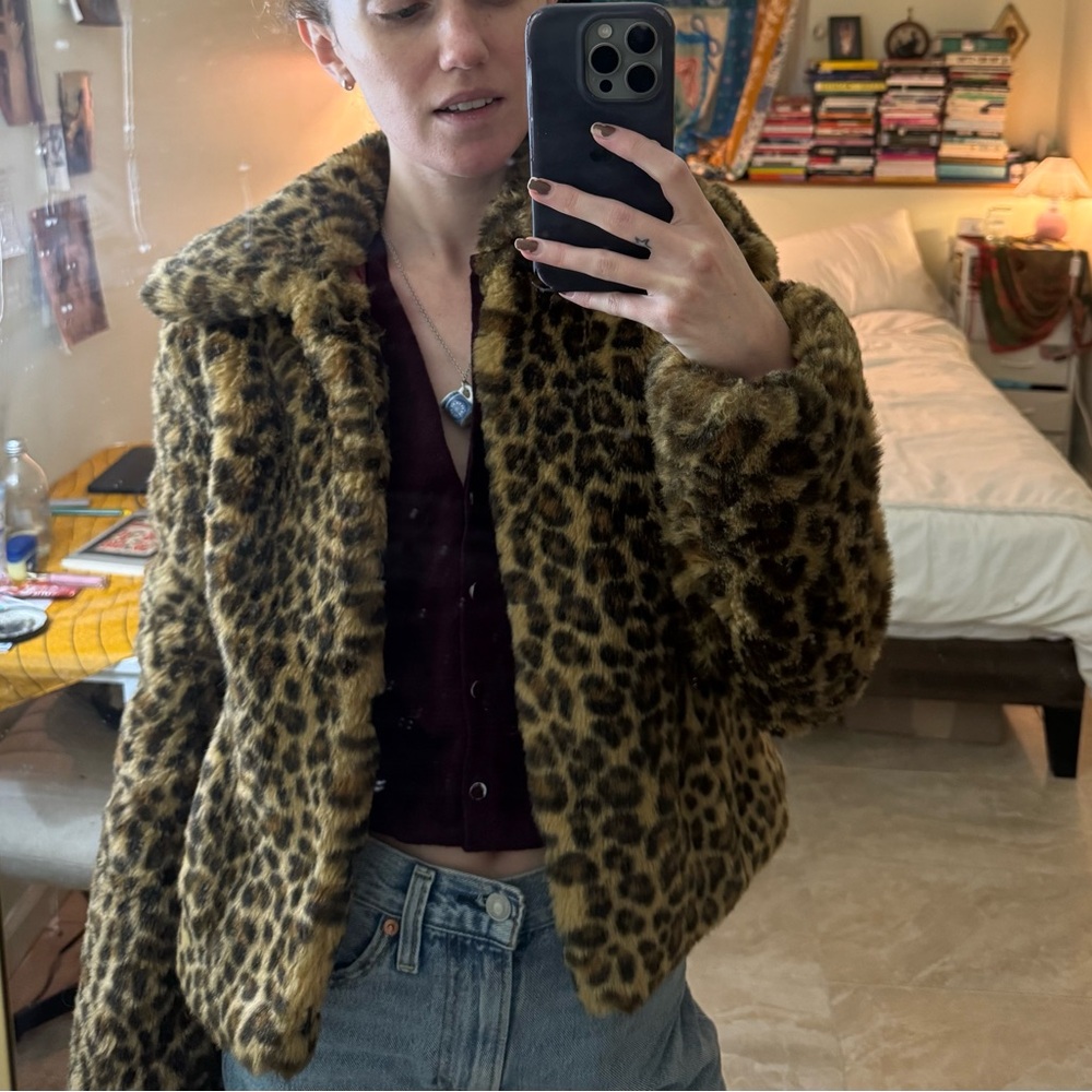 Leopard Print Teddy Jacket